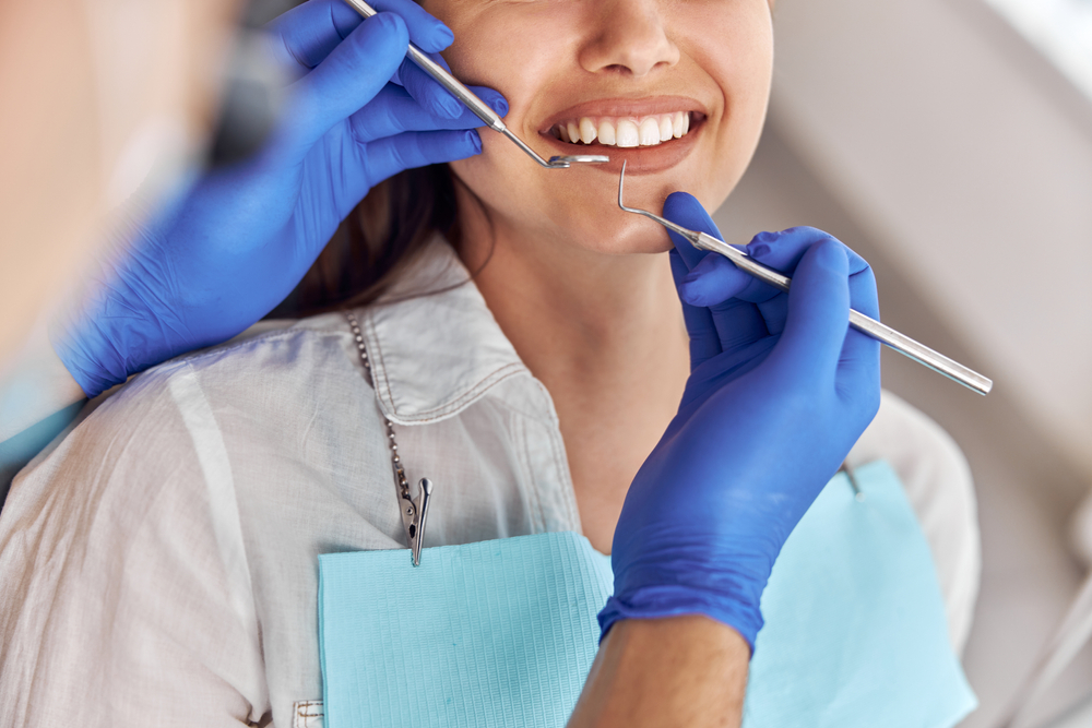 dental check up of a woman