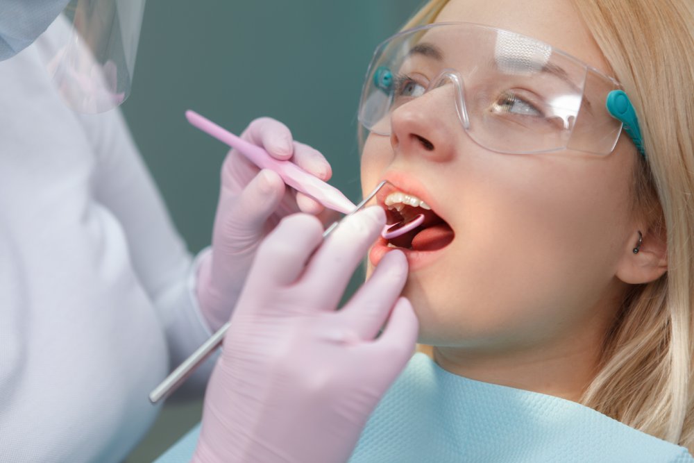 Woman during a dental procedure
