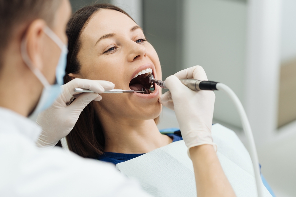 Woman during a dental procedure