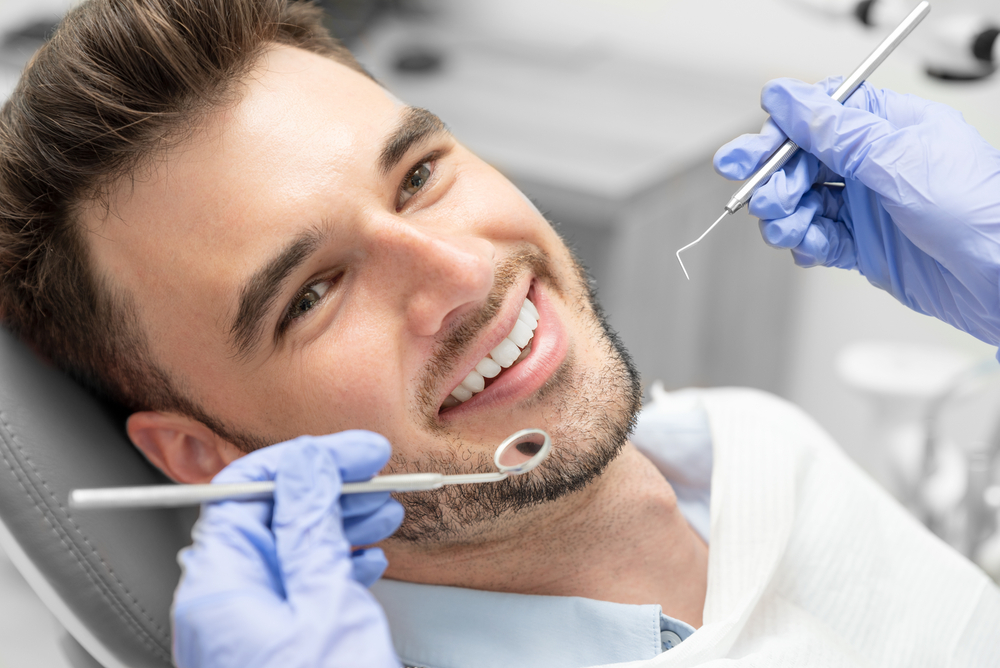 man at the dentist