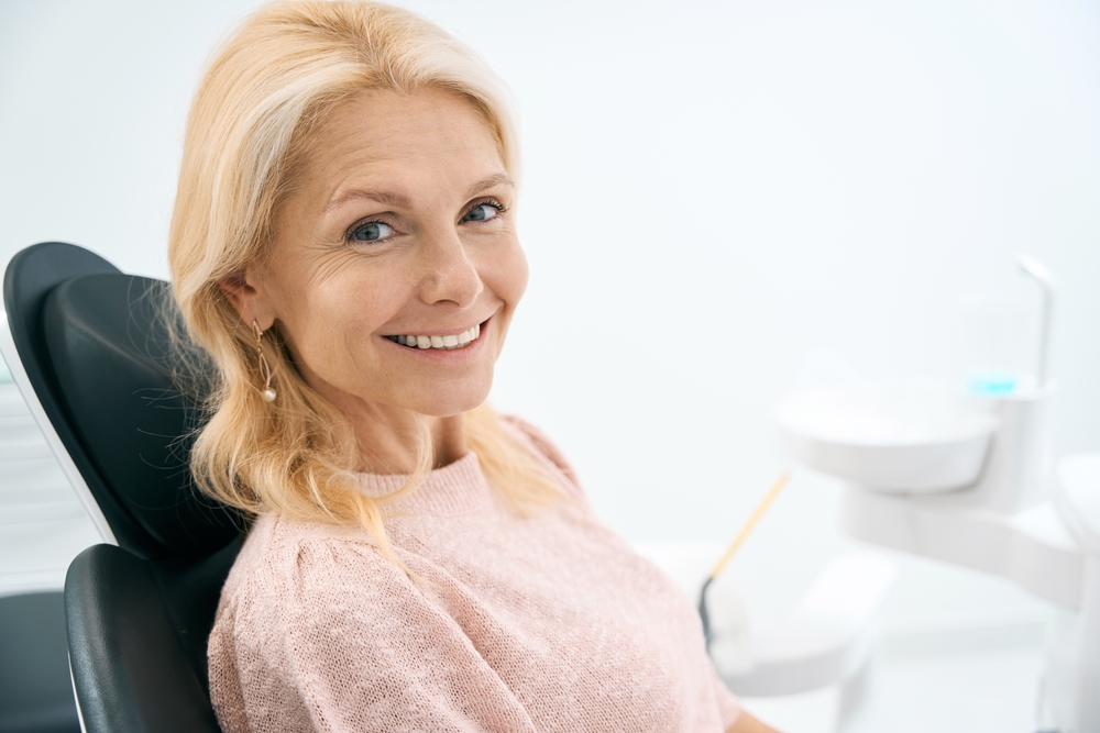 Senior woman at the dentist - Botox in Johns Creek GA