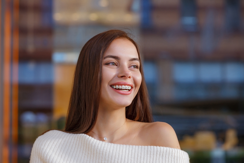 woman with braces