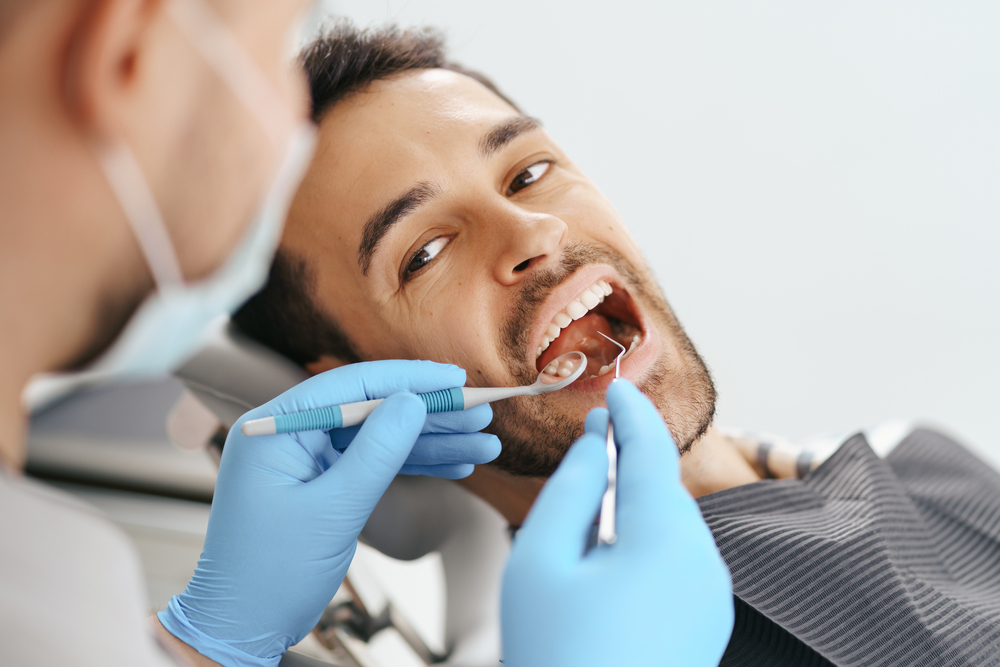 man during a dental checkup