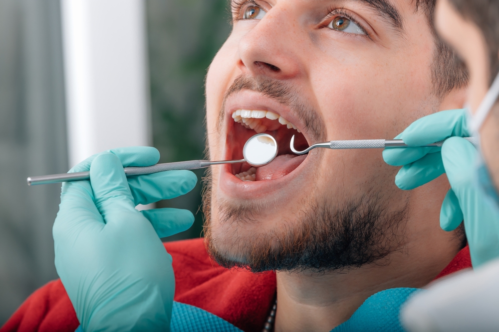 man during a dental checkup