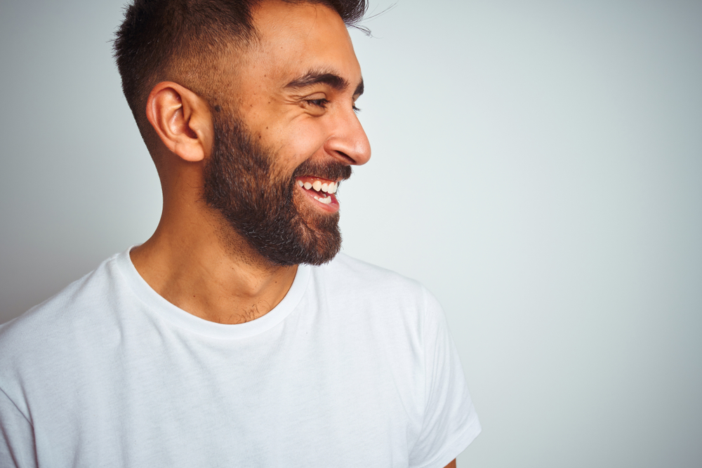 laughing bearded man