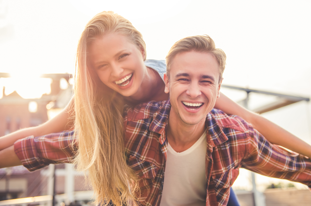 a young couple outdoors